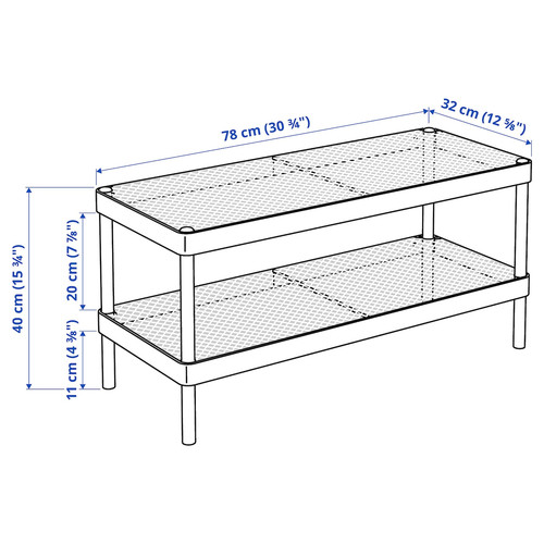 MACKAPÄR Shoe rack, white, 78x32x40 cm