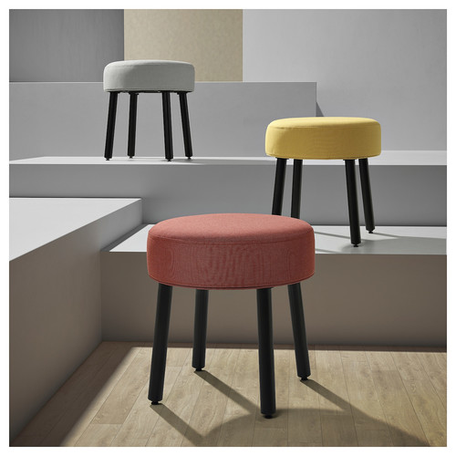 MÖRTFORS Pouffe, Diseröd dark yellow, 47x47 cm