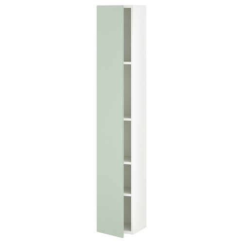 ENHET Hi cb w 4 shlvs/door, white/pale grey-green, 30x32x180 cm