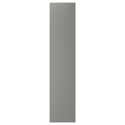 REINSVOLL Door with hinges, grey-green, 50x229 cm