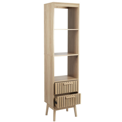 Shelving Unit Klaus, narrow, 2 drawers, natural