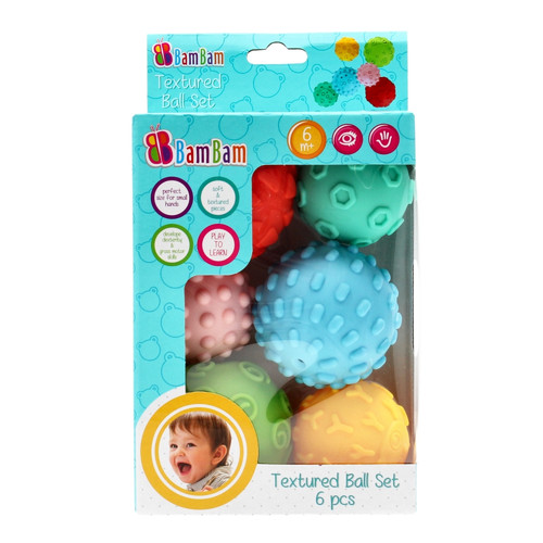 Bam Bam Textured Ball Set 6pcs 6m+