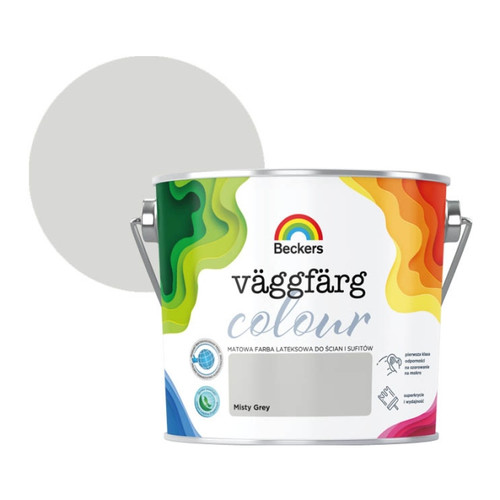 Beckers Matt Latex Paint Vaggfarg Colour 2.5l misty grey