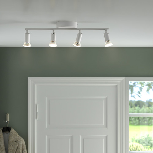 KRUSNATE Ceiling spotlight with 4 spots, white