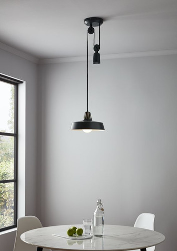 GoodHome Pendant Lamp Yarra E27, black