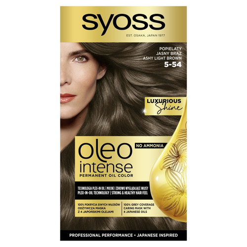 Syoss Oleo Intense Permanent Hair Dye 5-54 Ashy Light Brown