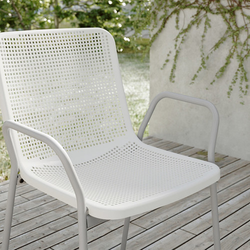 TORPARÖ Chair with armrests, outdoor, white