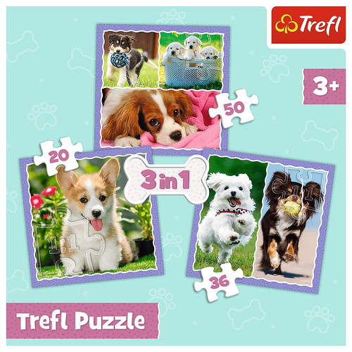 Trefl Children's Puzzle Lovely Dogs 3in1 20-36-50pcs 3+