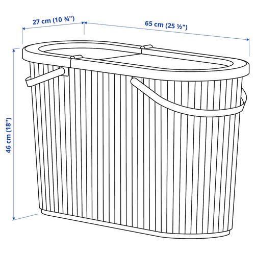 DAMMÄNG Bin with lid, grey-green, 48 l