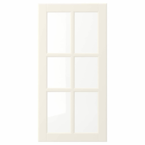 BODBYN Glass door, off-white, 40x80 cm