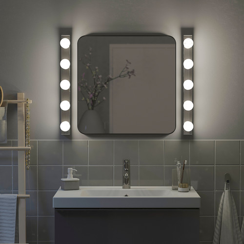 LINDBYN Mirror, black, 60x60 cm