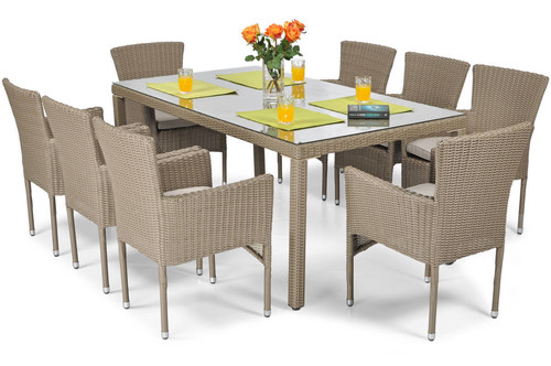 Garden Furniture Dining Set for 8 Persons SONATA, beige