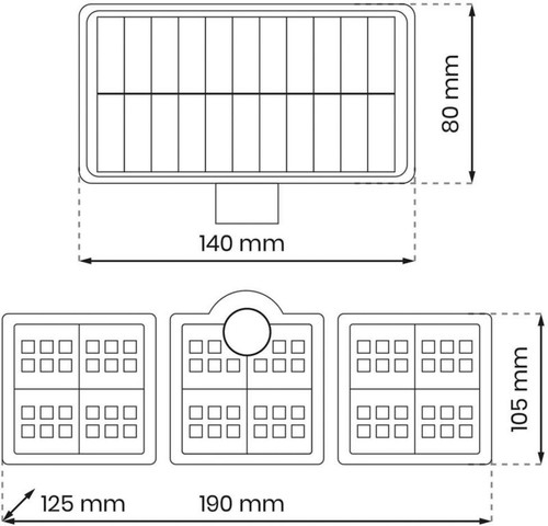 Solar Floodlight Flexi 300lm 6000K IP44