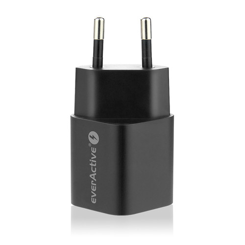 everActive Wall Charger EU Plug USB/USB-C QC3.0 30W, black