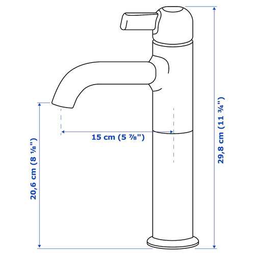 VOXNAN Wash-basin mixer tap, tall, chrome-plated