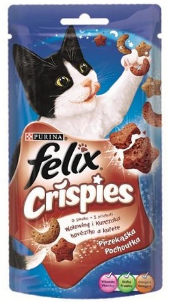 Felix Crispies Beef and Chicken Cat Treats 45g