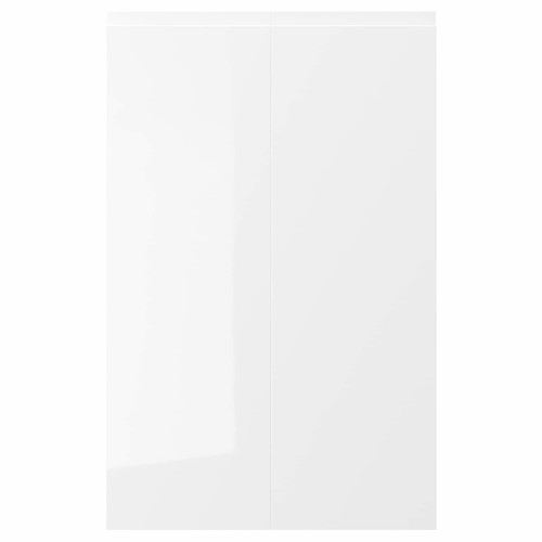 VOXTORP 2-p door f corner base cabinet set, left-hand/high-gloss white, 25x80 cm