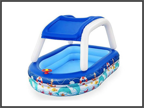 Bestway Inflatable Paddling Pool Sea Captain 2.13m x 1.55m x 1.32m 3+