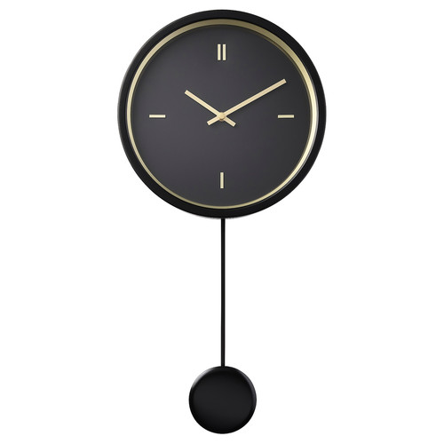 STURSK Wall clock, low-voltage/black, 26 cm