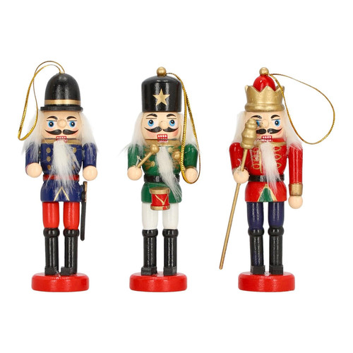 Christmas Tree Decoration Nutcracker 12cm Set of 3pcs