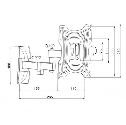 TV Wall Mount 10-42" 15kg AR-83, black