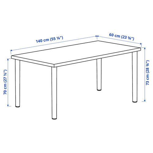 LAGKAPTEN / ADILS Desk, white anthracite/dark grey, 140x60 cm