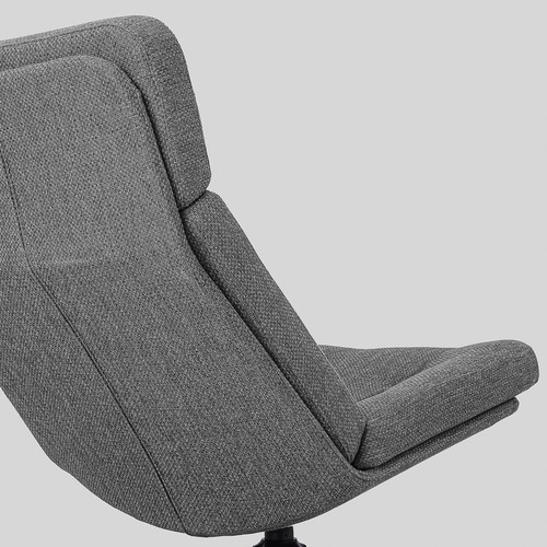 HAVBERG Swivel armchair, Lejde grey/black