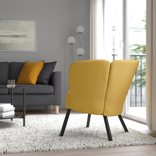 HERRÅKRA Armchair, Diseröd dark yellow