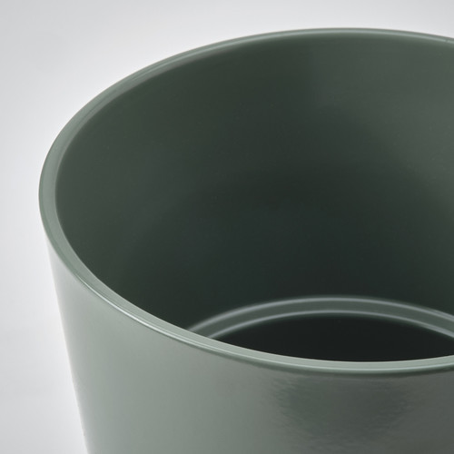 SOJABÖNA Plant pot, grey/green, 15 cm