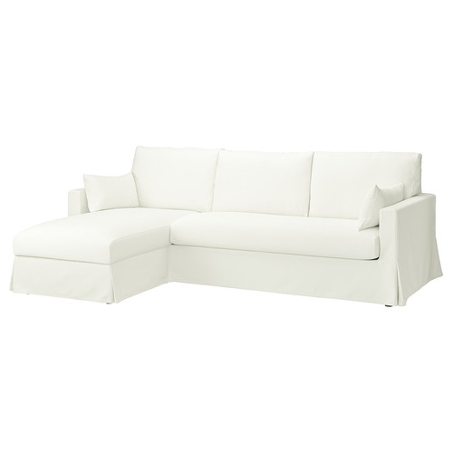 HYLTARP Cover f 3-seat sofa w chs lng, left, Hallarp white