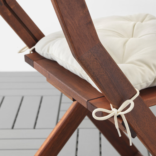 KUDDARNA Chair cushion, outdoor, beige, 36x32 cm