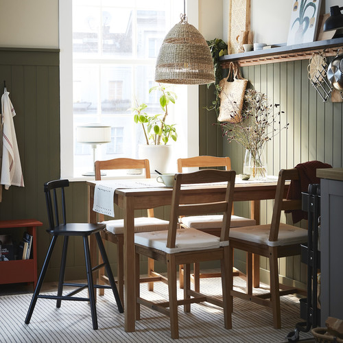 HÄGERNÄS Table and 4 chairs, antique stain pine