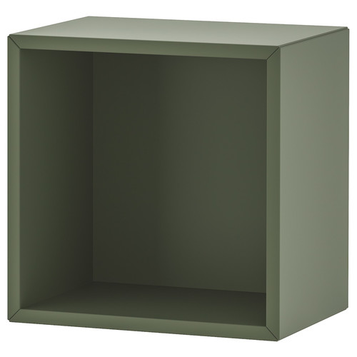 EKET Wall-mounted cabinet combination, walnut effect/white grey-green, 80x35x210 cm