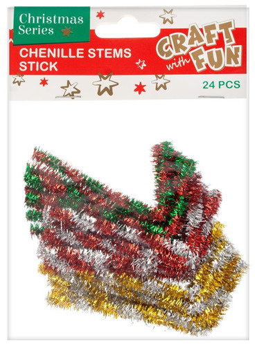 Christmas Decorations Chenille Stems Stick 24pcs