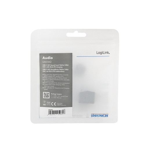LogiLink USB-C/M Audio Adapter to 3.5mm/F Jack