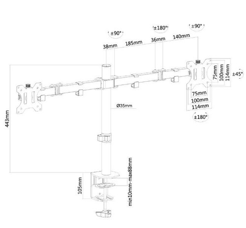 NewStar Monitor Desk Mount 10-32"