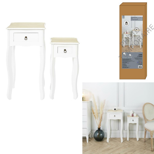 Console Tables Set of 2 Victoria, white