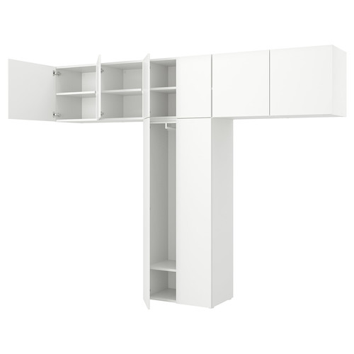 PLATSA Wardrobe with 8 doors, white Fonnes/white, 320x42x241 cm