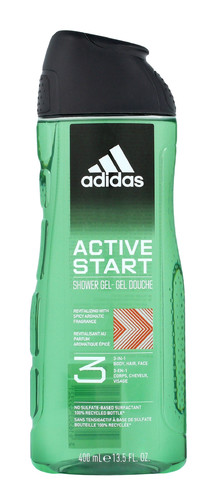 Adidas Active Start Shower Gel for Men 3in1 Face, Body & Hair 400ml