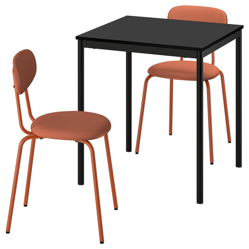 SANDSBERG / ÖSTANÖ Table and 2 chairs, black black/Remmarn red-brown, 67 cm