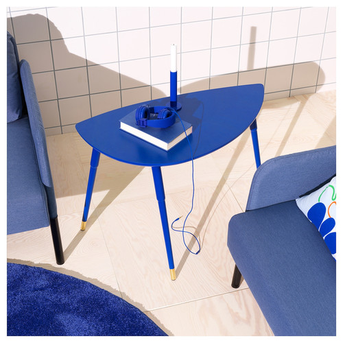 LÖVBACKEN Side table, blue, 77x39 cm