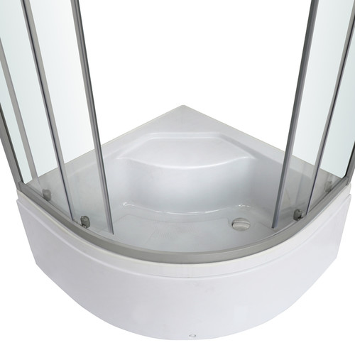 Shower Enclosure Arkell, semi-circular, high shower tray, 80 x 80 x 197 cm, chrome/transparent