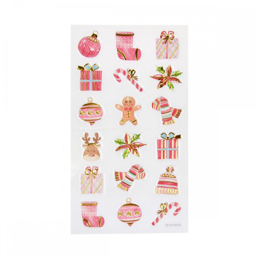 Christmas Stickers 115x215, pastel, 1 set, assorted