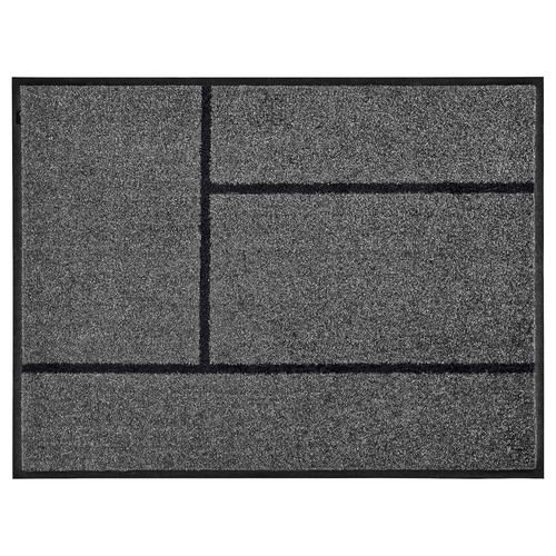 KÖGE Door mat, grey, black, 69x90 cm