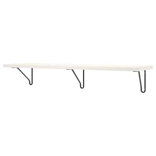 BERGSHULT / FÖRLÄGGARE Wall shelf, black/white, 120x30 cm