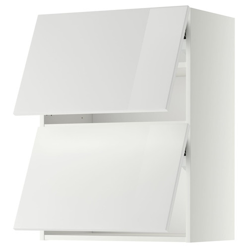 METOD Wall cab horizo 2 doors w push-open, white/Ringhult white, 60x80 cm