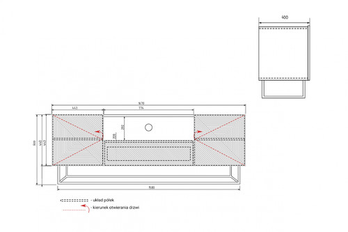 TV Cabinet Asha 167cm, cashmere/cashmere