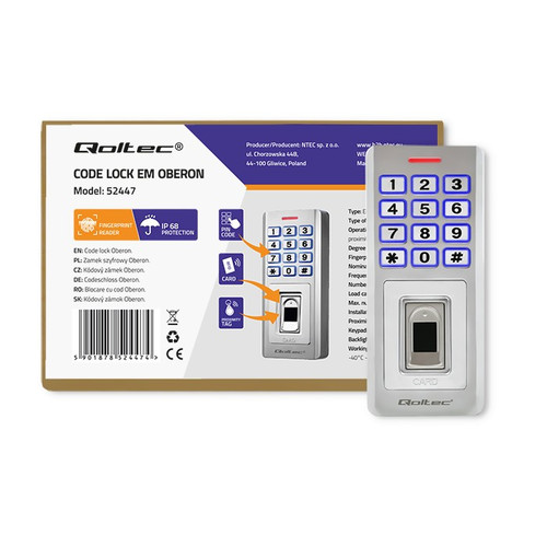 Qoltec Code Lock with Fingerprint Reader Oberon