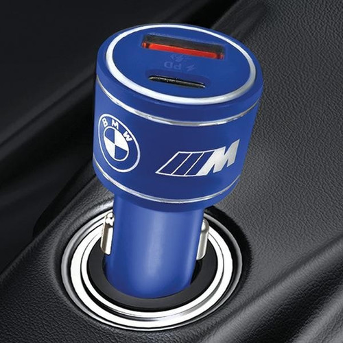 BMW Car Charger 20W PD-QC 3.0 Fast Blue