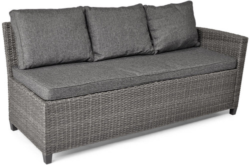 Garden Corner Sofa with Table Stockholm, dark gray